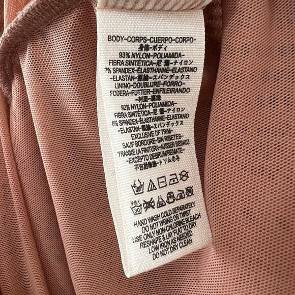 FREE PEOPLE Women's Blush Dusty Rose High Neck Monaco Lace Blouse Top Size XS - Picture 9 of 9